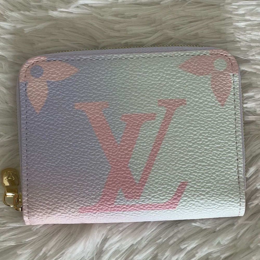 Louis Vuitton LV Zippy Coin Purse Wallet Multi Pink Purple Sunrise Pastel M81388